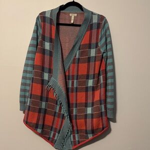Matilda Jane Red and Blue Plaid Cardigan
